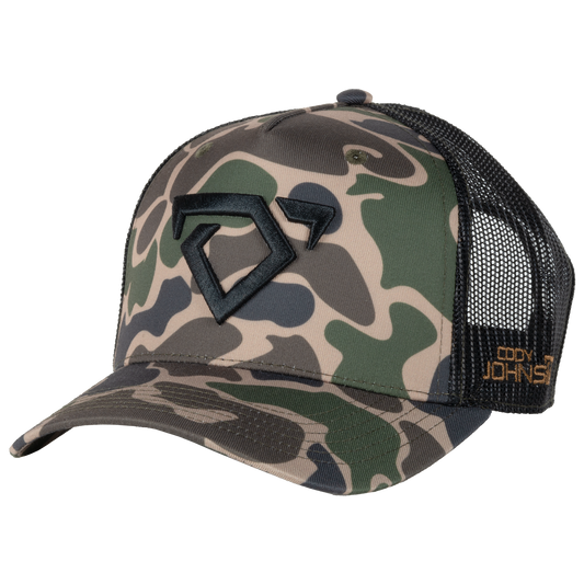 baseball hat-camo/black-cojo logo patch