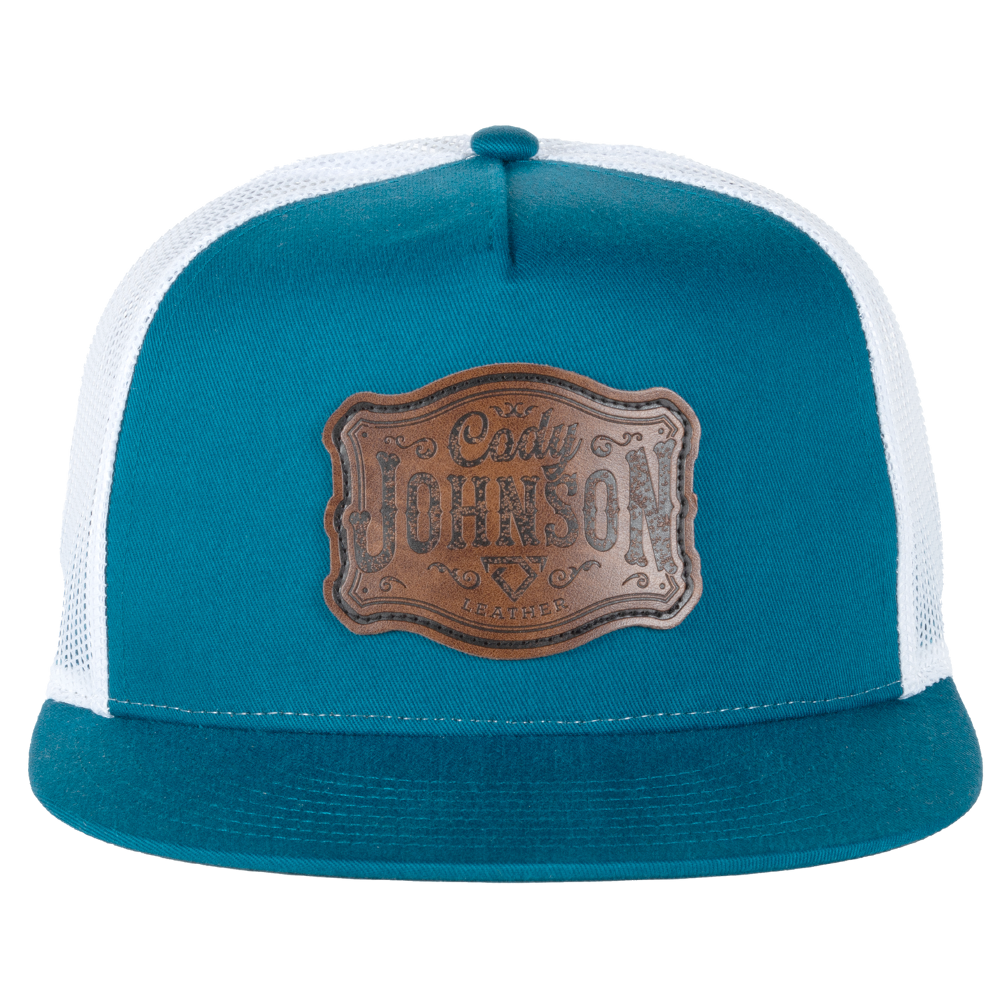 Teal Leather Patch Hat