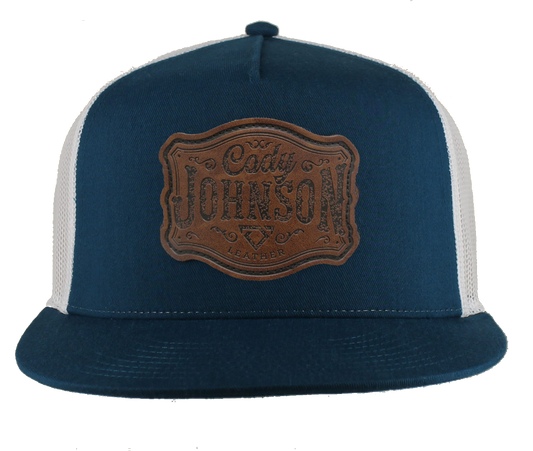Teal Leather Patch Hat