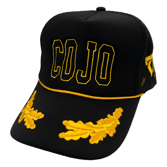 baseball hat-black-gold leaves