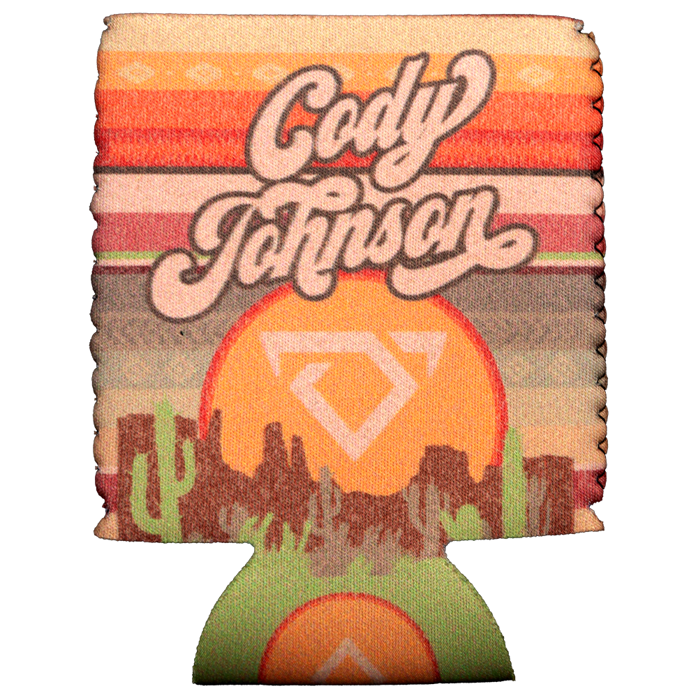can cooler-sunset cactus in desert cojo logo