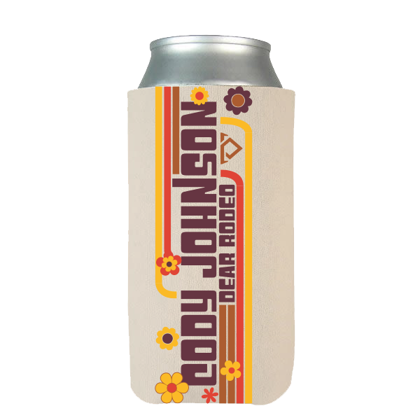 Floral Retro Skinny Can Cooler