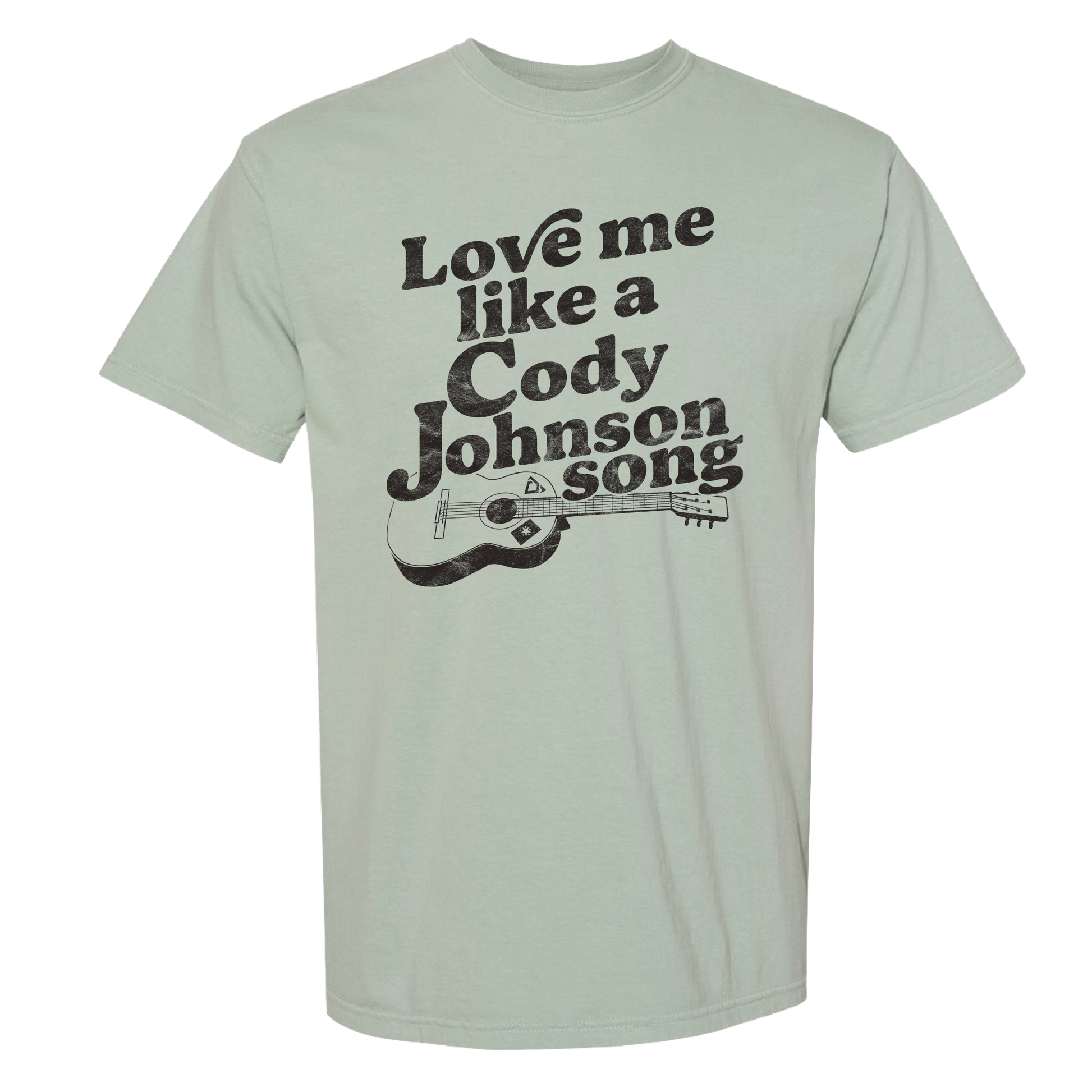 jade green with "Love me like a Cody Johnson Song" and a guitar depicted below the caption. 